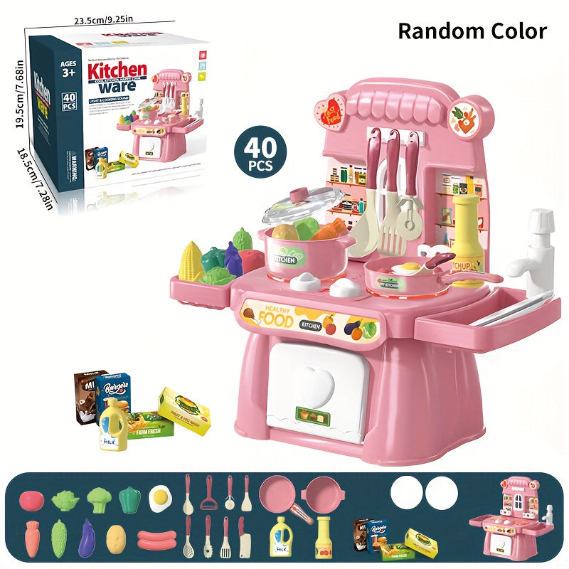 Kids Dining Table Set with Veggie & Fruit Accessories