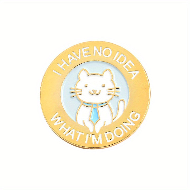 Cartoon Cat Zinc Alloy Brooch for Backpacks