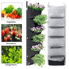 1pc Hanging Vertical Garden Wall Planter with 6 Pockets