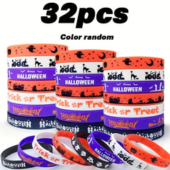 32pcs Halloween Party Silicone Bracelets Trick or Treat Decorations