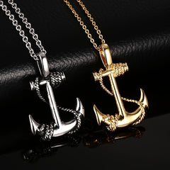 Men's Stainless Steel Anchor Pendant Necklace Pirates Of The Caribbean