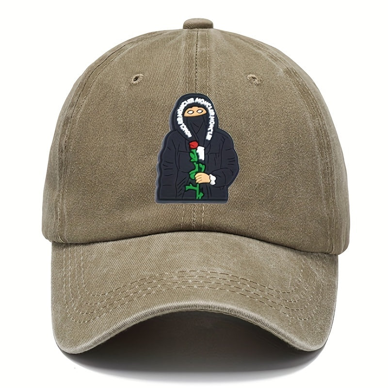 Cartoon Retro Letter Embroidered Sunscreen Baseball Cap