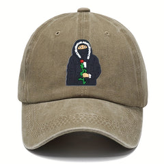 Cartoon Retro Letter Embroidered Sunscreen Baseball Cap
