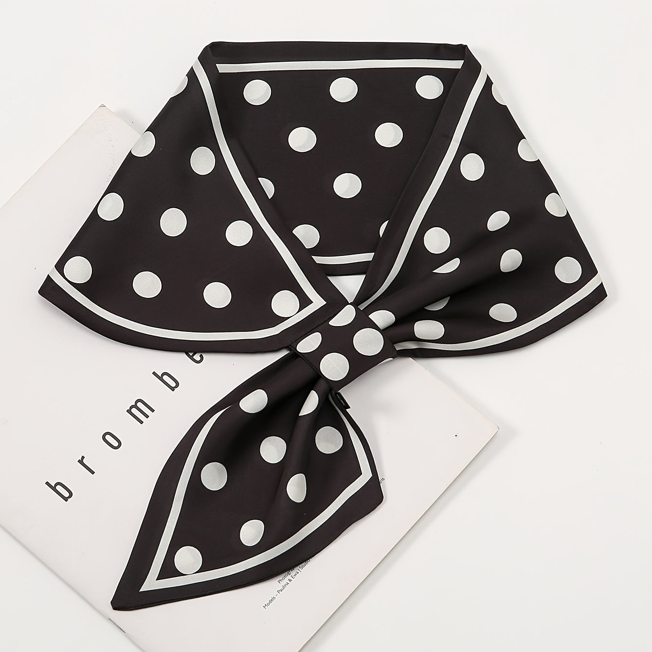 Polka Dots Print Skinny Silk Scarf Women's Neck Scarves