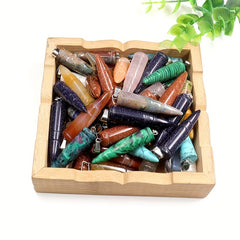 12pcs Natural Healing Crystal Pendants Stone Bullet Pillar Pendant