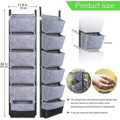 1pc Hanging Vertical Garden Wall Planter with 6 Pockets