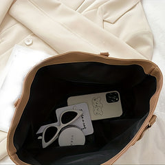 Minimalist Solid Tote Bag Satchel Handbag For Work Twisted Straps