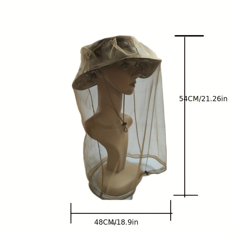 Mesh Fishing Hat Mosquito Head Net Hat Bucket Hat Outdoor Sun Hat