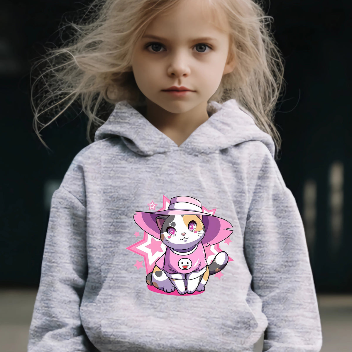 Cat Print 2pcs Girls Outfits For Sports Spring Fall Outdoor Gift