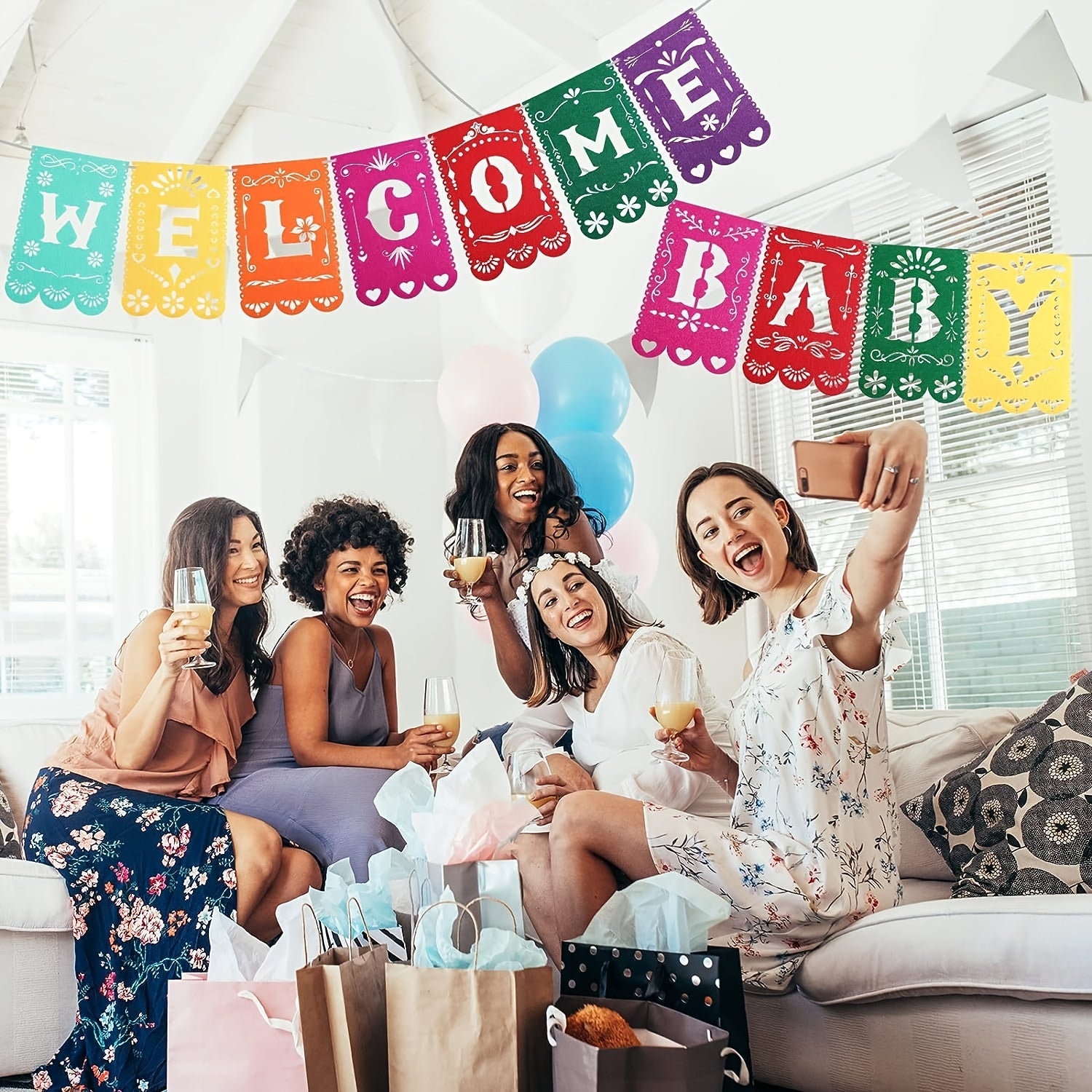 Mexico Welcomes Baby Banner for Baby Shower Gender Reveal