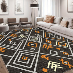 Geometric Pattern Soft Faux Sheepskin Floor Mat Machine Washable