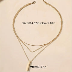 Geometric Pendant Necklace 18K Plated Jewelry