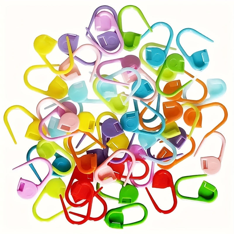 100pcs Colorful Plastic Safety Pins Knitting Markers Crochet Clips
