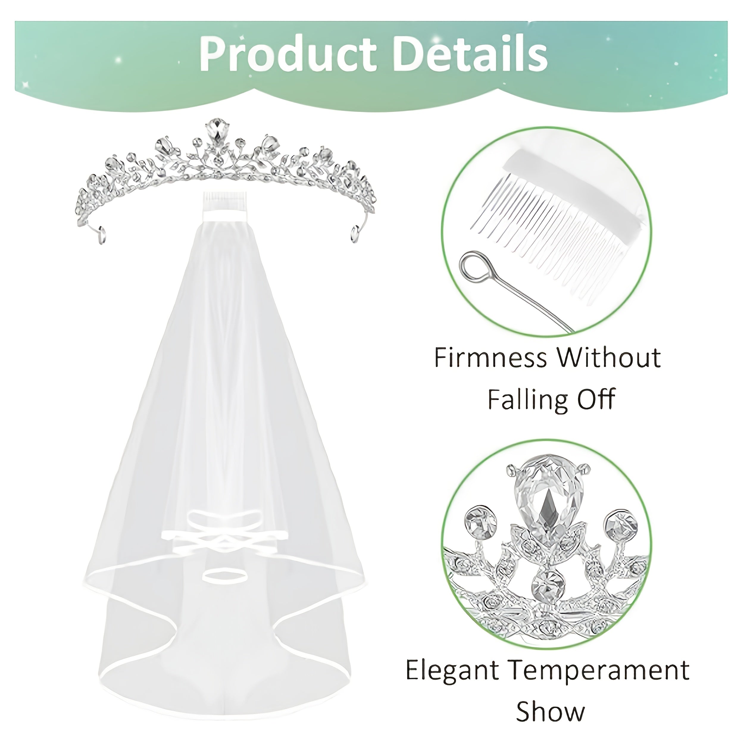 Bridal Veils Crown Wedding Veils & Headwear Set