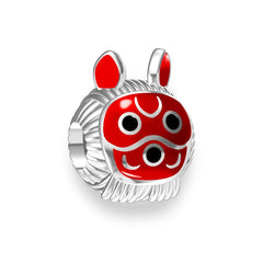 Platinum Lion Dance Mask Charm Bead Pendant DIY Jewelry