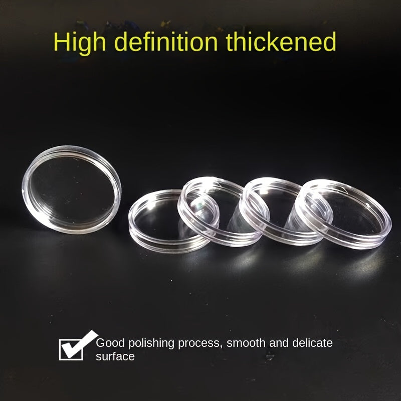 10pcs Plastic Round Box Coin Storage Container