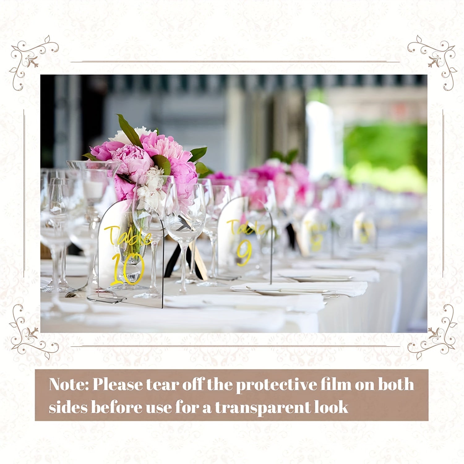 10pcs Clear Acrylic Seat Cards For Weddings DIY Table Number Holders