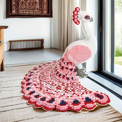 Pink Peacock 3D Puzzle Blocks Assembly Parts Creative Decorations