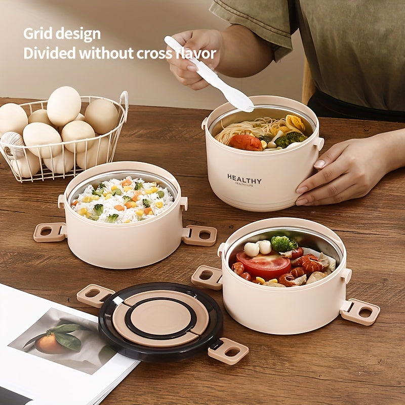 Stainless Steel Lunch Box Insulated Food Container Set for Camping Picnic Beach