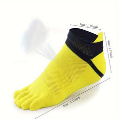5 Pairs Men's 5-Toe Ankle Socks for Fitness Running