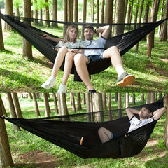 Portable Double Camping Hammock with Eye Mask and Accessories