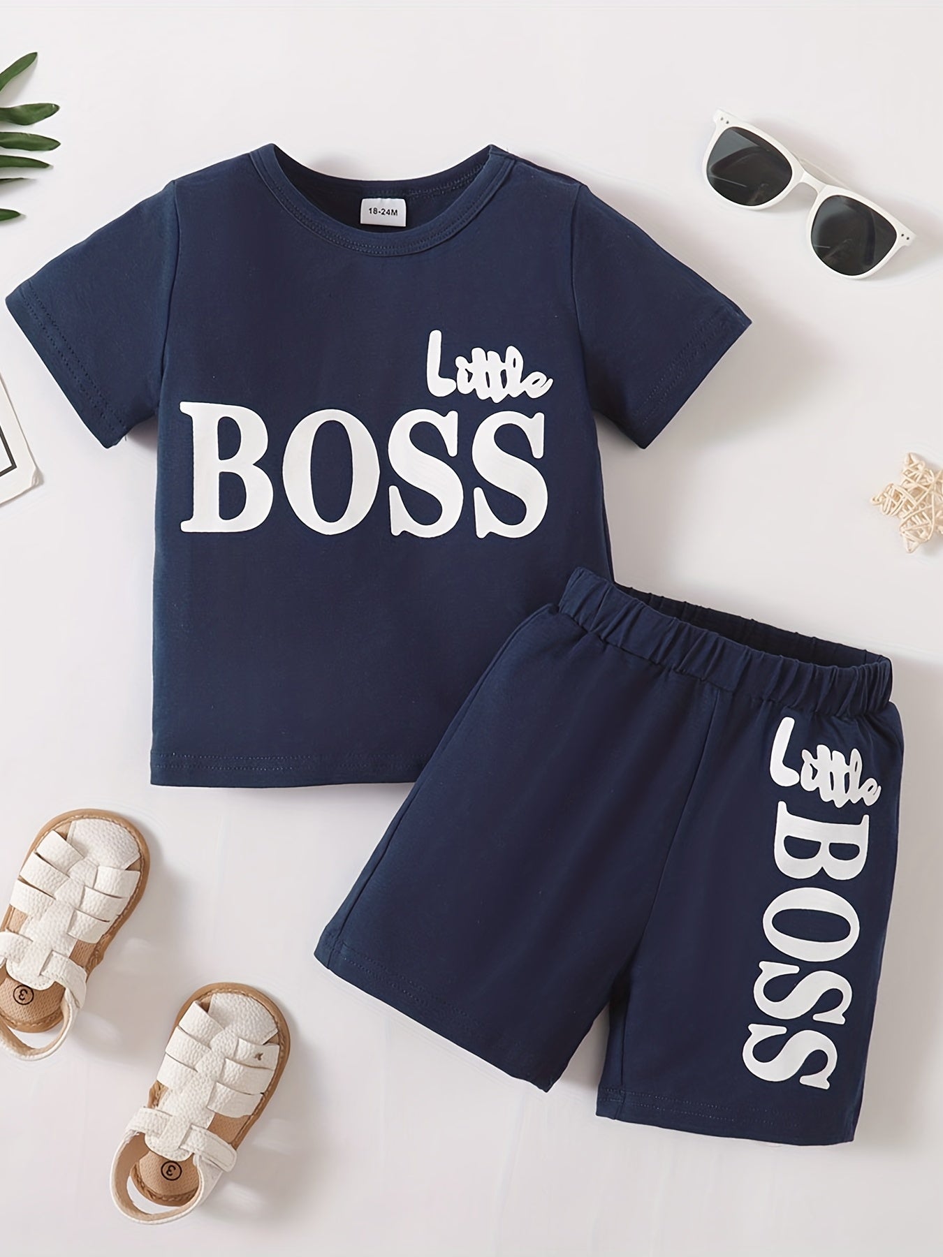 2 Boys Cotton Tees & Short Set Casual Summer Kids Outfits