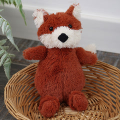 2pcs Fox Plush Dolls Soft Stuffed Animals for Christmas