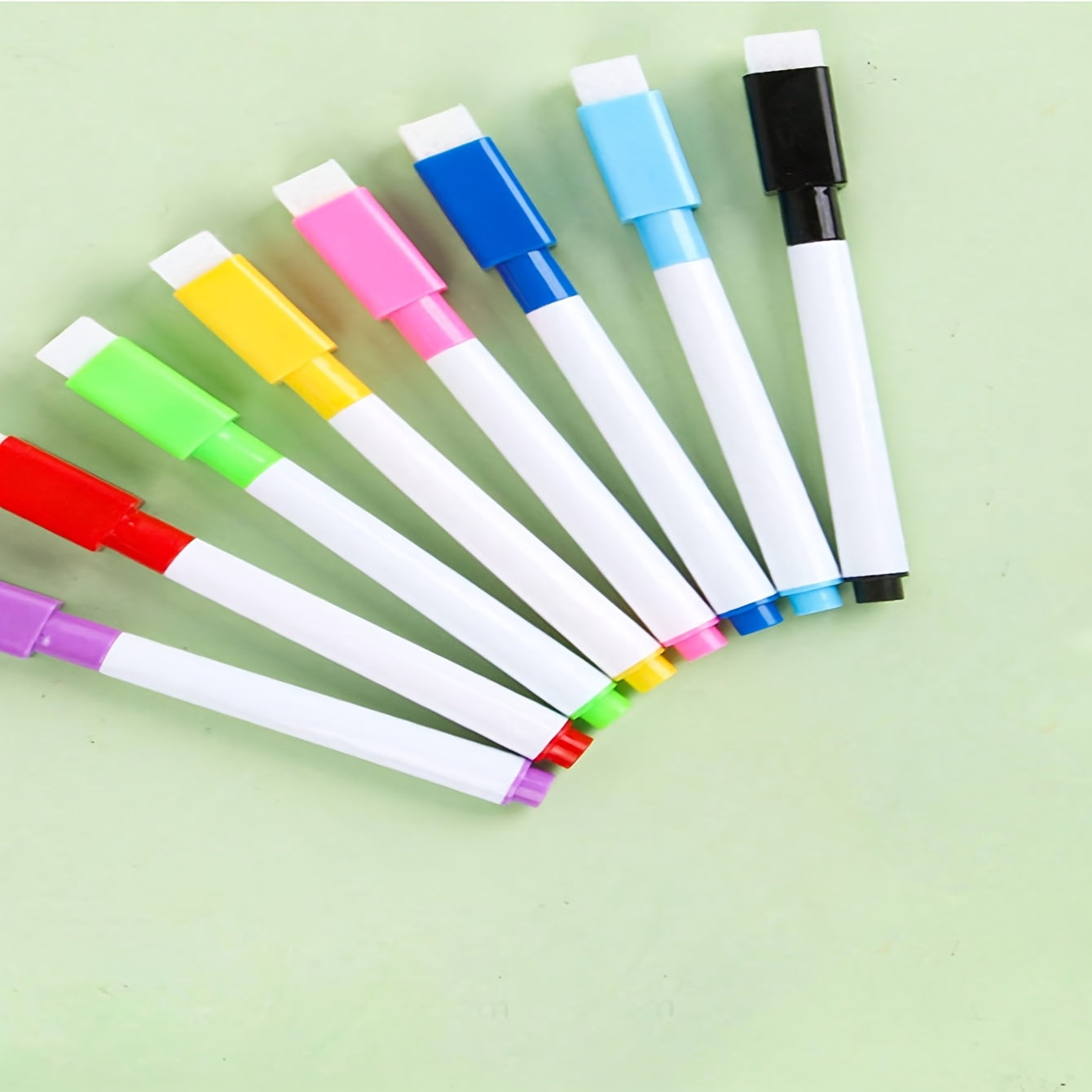 8pcs Erasable Whiteboard Markers - Colorful Wipe-Clean Washable Pens