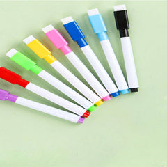 8pcs Erasable Whiteboard Markers - Colorful Wipe-Clean Washable Pens
