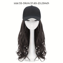 Baseball Cap With Hair Extensions Synthetic Wig Attached
