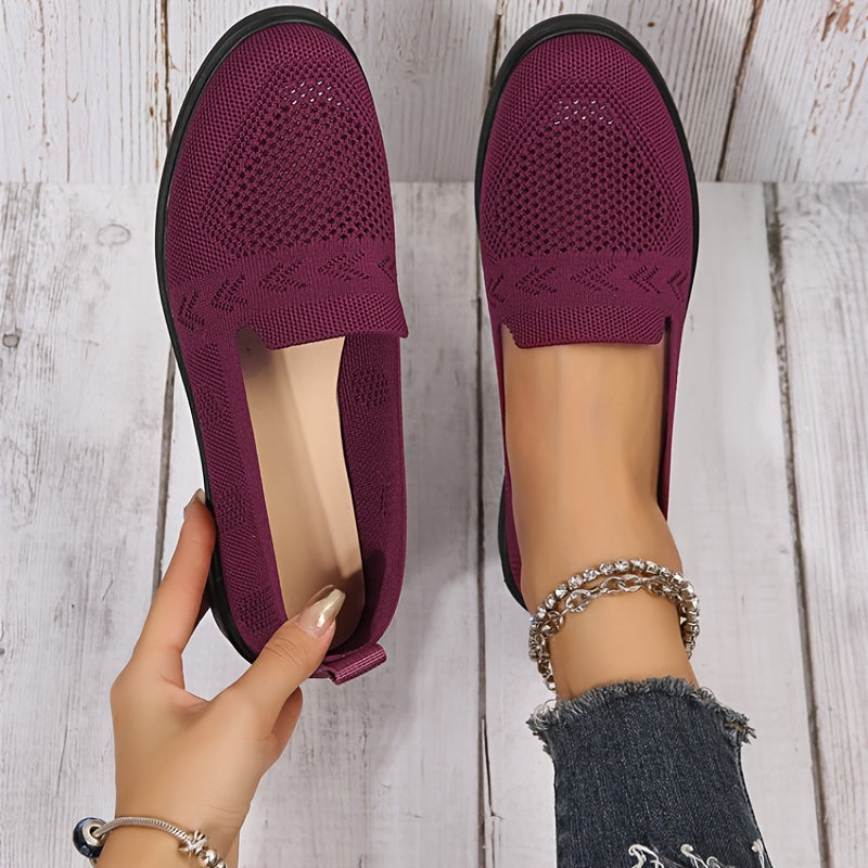 Women's Knit Slip On Flats Casual Non slip Loafers
