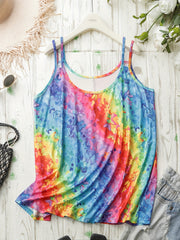  Colorblock Butterfly Print Tank Top
