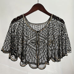 1920s Sequin Embroidered Shawl Wrap Cape for Women Evening Party