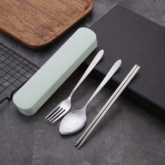 3pcs Portable Cutlery Set with Box - On-the-Go Utensils