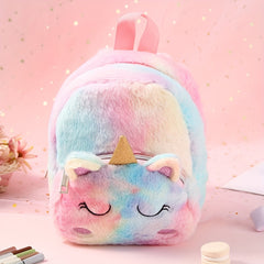 Unicorn Plush Small Schoolbag Girl's Casual Backpack Cartoon Storage Bag