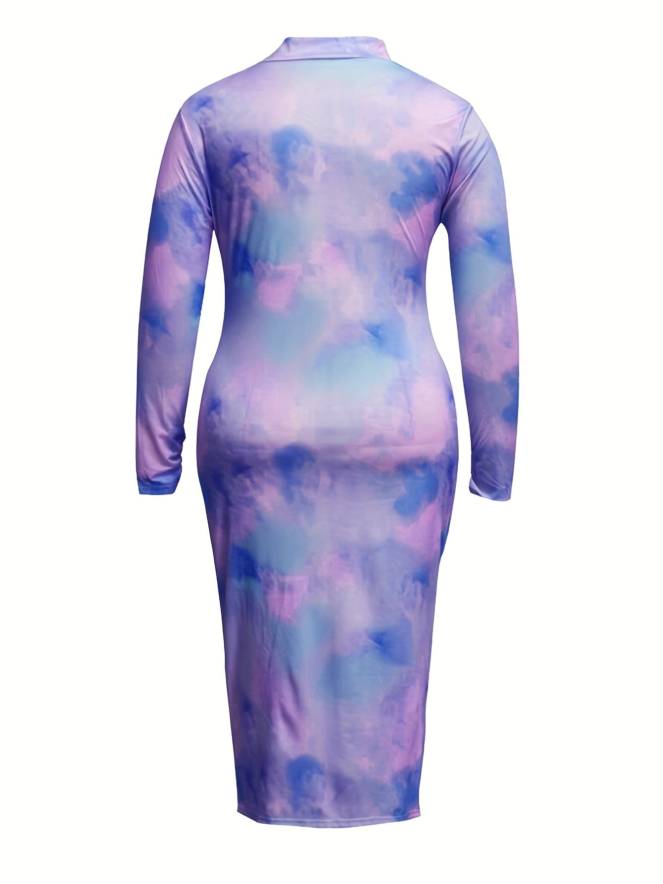  Tie Dye Long Sleeve Bodycon Dress