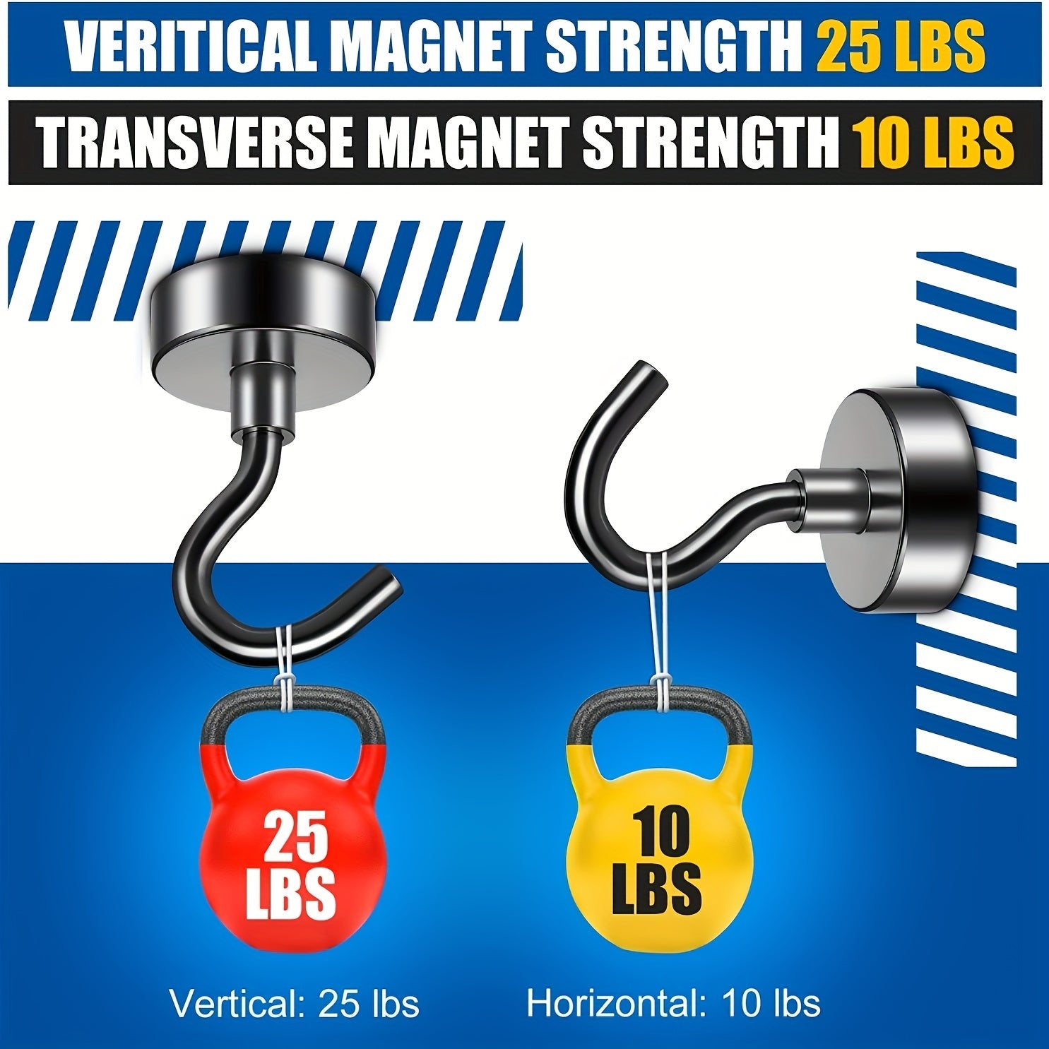 Magnetic Hooks Heavy Duty Neodymium Magnet Hooks Strong 25LBS