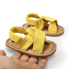 Baby Girls Slip On Sandals With Hook & Loop Fastener