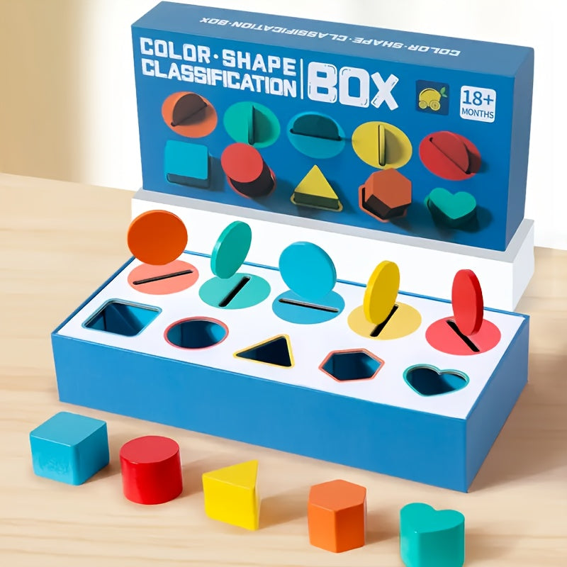 Wooden Sorting Stacking Toy Set Shape Matching Learning Kit