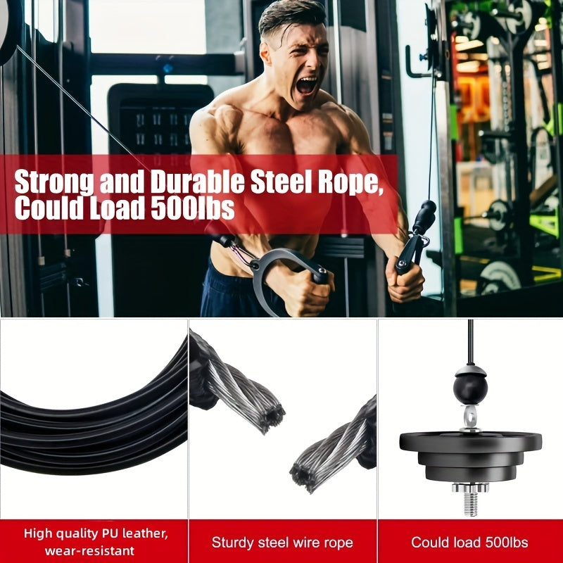 1pc Fitness Pulley Replacement Cable 78-196in Long Heavy Duty Steel Wire Rope