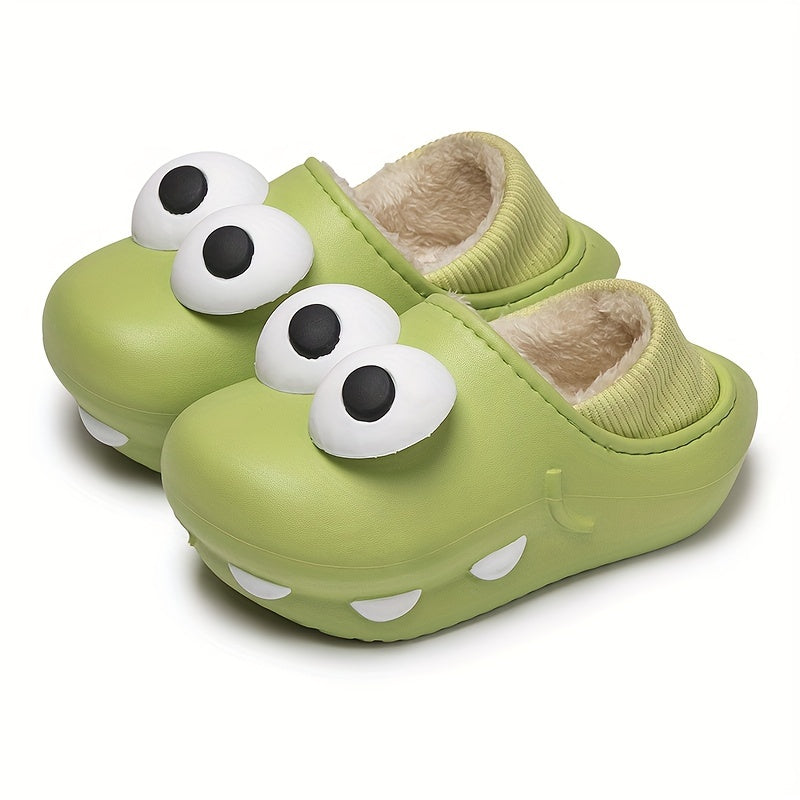 Boys Funny Eyes Cartoon Slides Cozy Slippers For Indoor Outdoor Bedroom