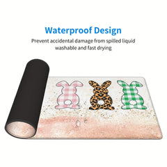 Rabbit Desk Mat Large Mouse Pad Keyboard Mouse Mat Non Slip Rubber Base