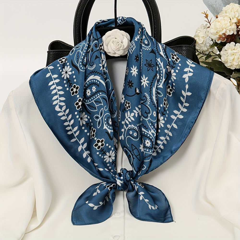 Classic Paisley Print Scarf Silk Square Shawl Sunscreen Head Wrap