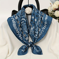 Classic Paisley Print Scarf Silk Square Shawl Sunscreen Head Wrap