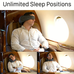 2-in-1 Travel Pillow & Eye Mask for Head, Neck, Chin Support