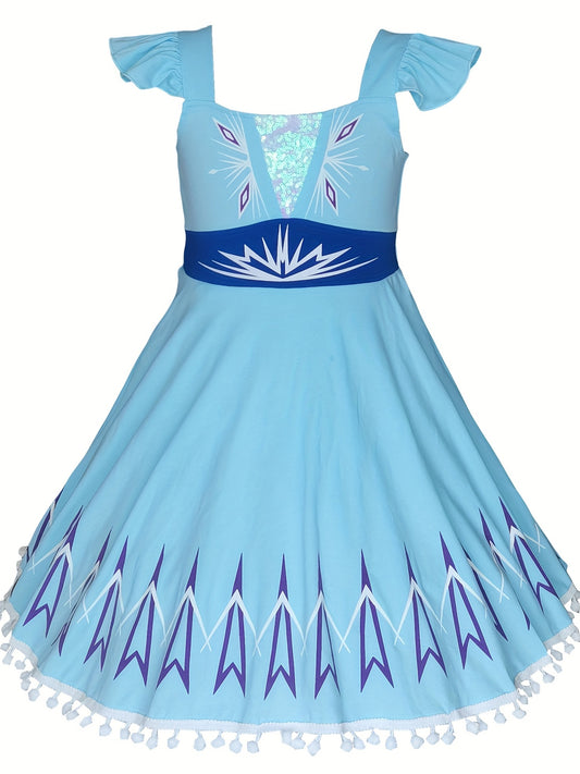 Girls Camisole Princess Dress Ice & Snow Fairy Tale Character Costume