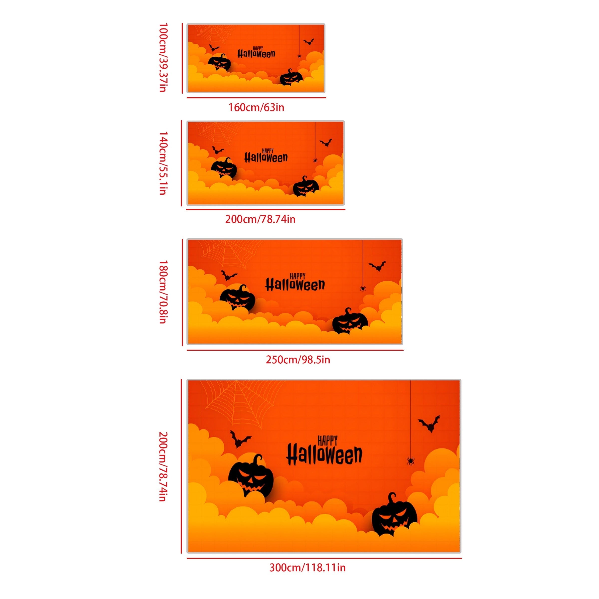Halloween Pumpkin Bat Pattern Carpet for Living Rooms Bedrooms