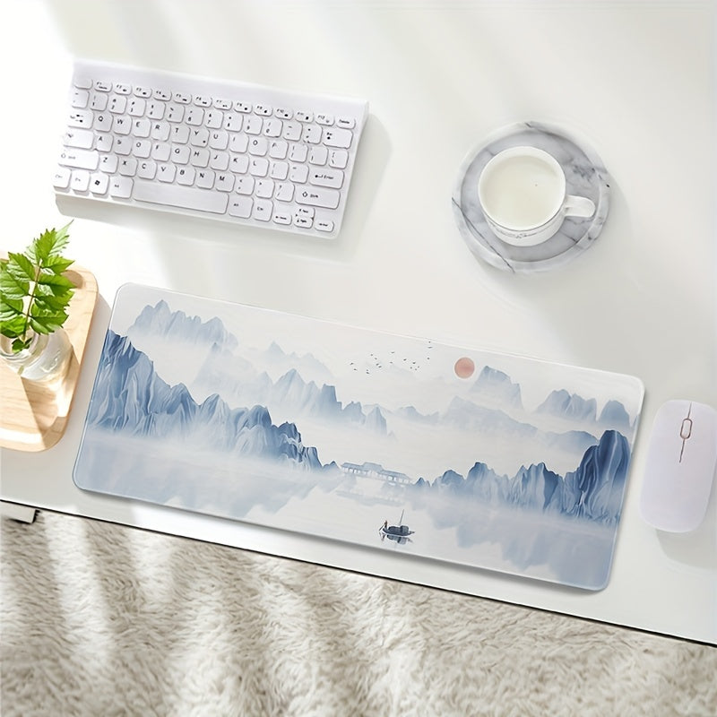 Large Landscape Pattern E-sports Mouse Pad Thick Stitched Edge Anti-slip Mat