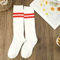 3 Pairs Striped Print Socks Women's Stockings