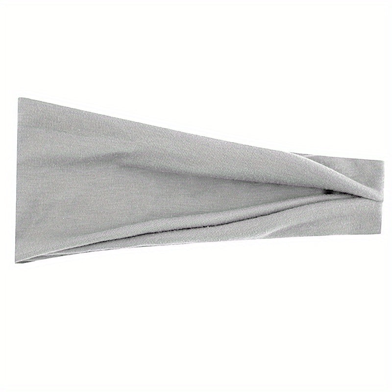 Solid Stretchy Headband Wide Brimmed Head Hoop Elastic Headdress For Women
